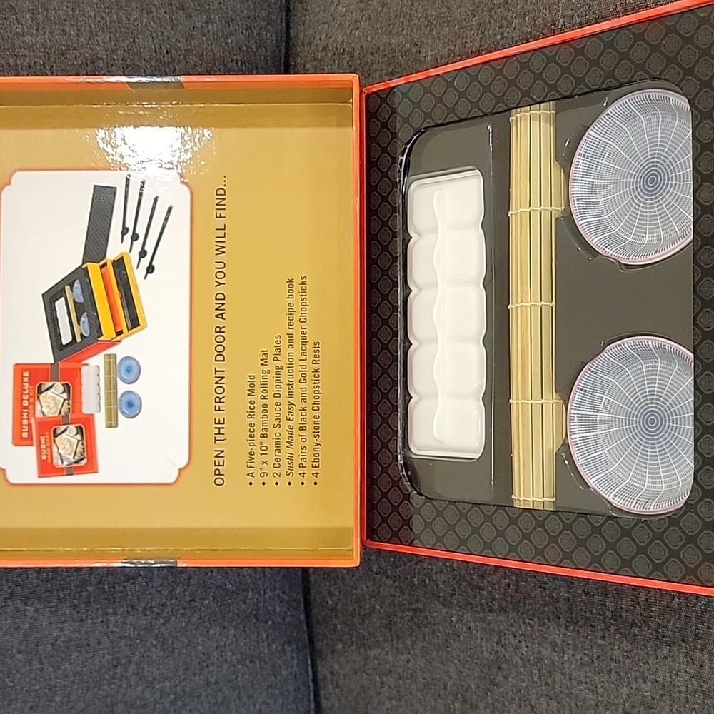 Sushi Deluxe Book & Kit Chopsticks Mat How To NWT - Picture 3 of 5